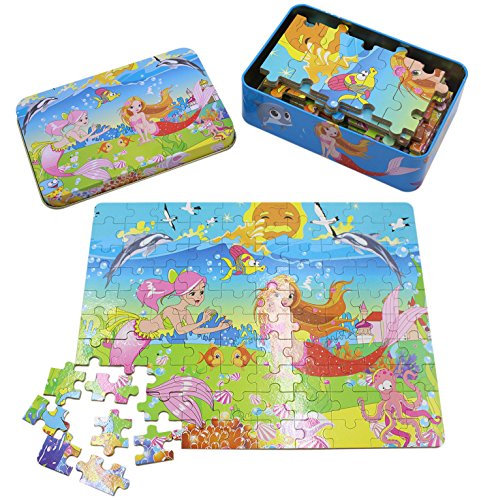 image for BabyPrice 100 Pieces Kids Wooden Jigsaw Puzzle for toddlers 3-6 Ages, 