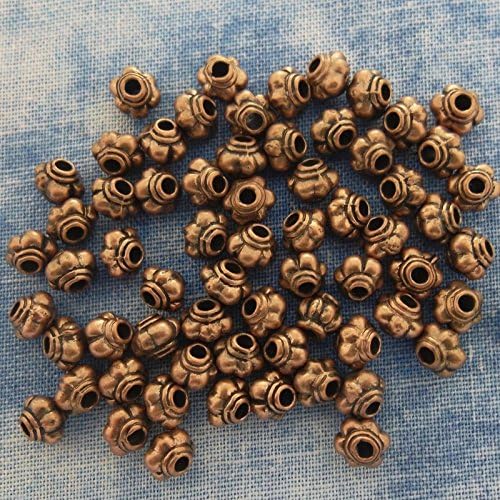 OutletBestSelling Pendants Beads Bracelet Antique Copper Alloy Metal Melon Metal Beads 50 Pieces 5mm