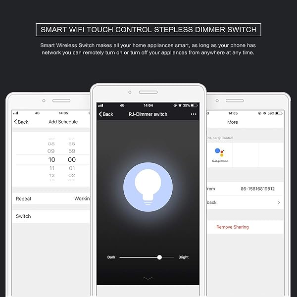 OurLeeme Smart Dimmer Lichtschalter WiFi Touch Remote Sprachsteuerungs Lichtschalter kompatibel mit Alexa Google Assistant IFTTT Neutralleiter erforderlich