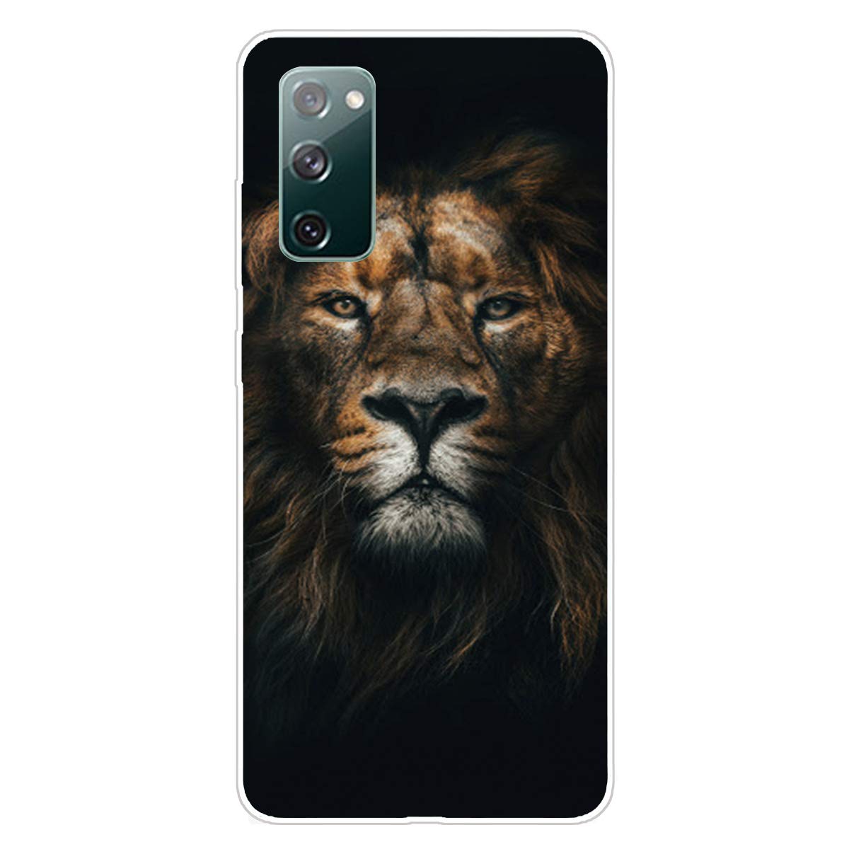 BYDEAS Samsung Galaxy S20 FE 5G Clear Case Custom Personality Pattern TPU Cover Case Slim Flexible Full Body Protective Cover Case for Samsung Galaxy S20 FE 5G (lion)