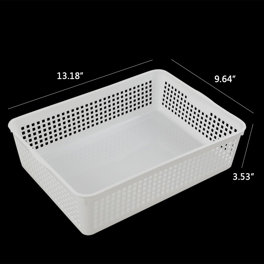 Teyyvn Rectangular Plastic A4 Paper Storage Baskets, Organization Trays