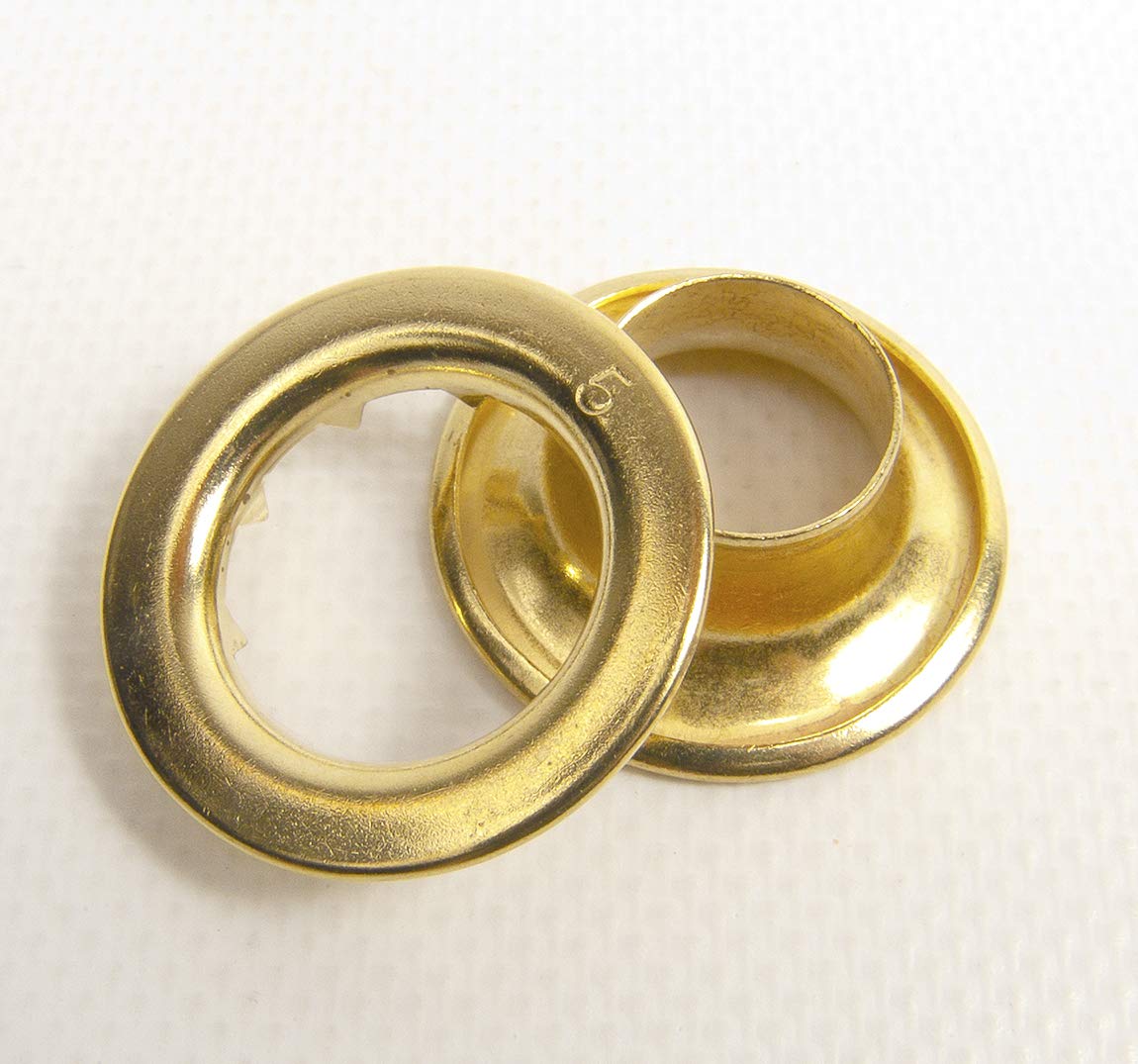 Grommets 5 Brass Heavy Duty Rolled Rim 5/8" Hole 12 Piece Set N.W