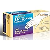 Disposable Latex Gloves, Powder Free, Size: Large