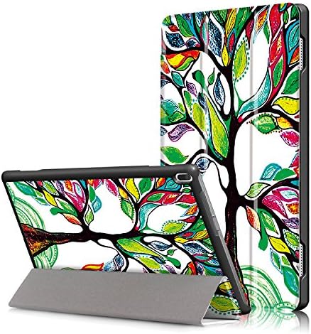 Lenovo Tab4 10 Case, [SlimShell] Tri-floding Hard Armor Case PU Leather Rotating Cover with Flip Folio Case with Auto Sleep/Wake Up Shell for Lenovo Tab4 10" Tablet 2017 Release (Happy tree)