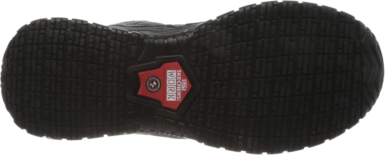 Skechers Men's Soft Stride Grinnel M Industrial Shoe, Black Leather/Black Mesh, 9 UK, Black Leather Black Mesh - Image 5