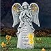 Collections Etc Solar Powered Angel Memorial Statue for Home Garden, Stone Look, When You Loose Someone You Love, You Gain an Angel You Know