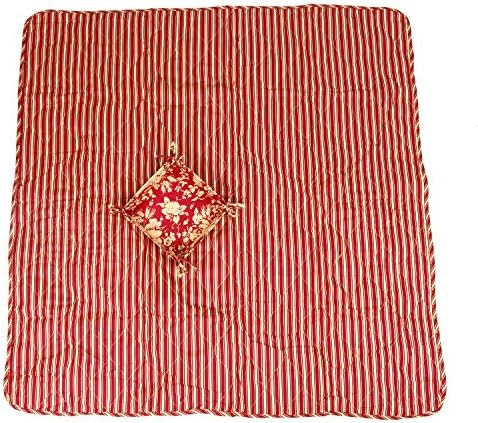 Folding Striped Outdoor Cotton Camping Picnic Baby Crawling Mat 120cmx120cm with Storage Bag