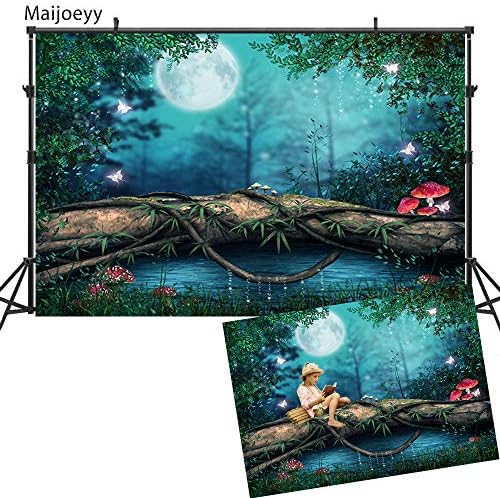 Maijoeyy 7x5ft Photography Backdrop Children Newborn Photo Background Backdrop Fairy Forest Mushroom Backdrop Studio Photo Props