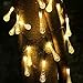 Solar Outdoor String Lights, CREATIVE DESIGN Water Drop Solar String Fairy Lights, 17.4ft 30LEDs Starry Light Ambiance Lighting for Christmas, Party, Wedding, Garden (8 Modes 30LEDS) (Warm White)