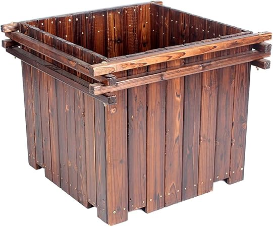 Amazon Com Large Square Wooden Planter Box W Bottom Drain Hole
