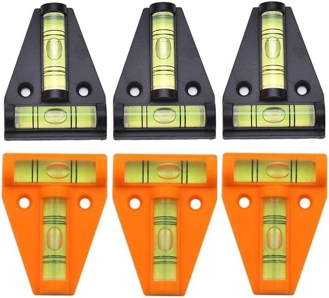 6PCS RV T Level Bubble Levels Cross Check Bubble Two ways Multipurpose Spirit T-type Level for RVs Camper Tripods Machines Furniture Trailers Adjusting Angle Level Horizontal Measuring Layout Tool
