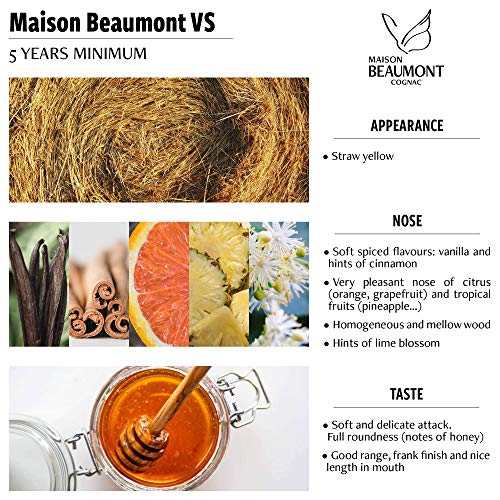 Cognac Maison Beaumont VS – Handgefertigtes Produkt – 5 Jahre in Eichenfässern gelagert – Bild 3