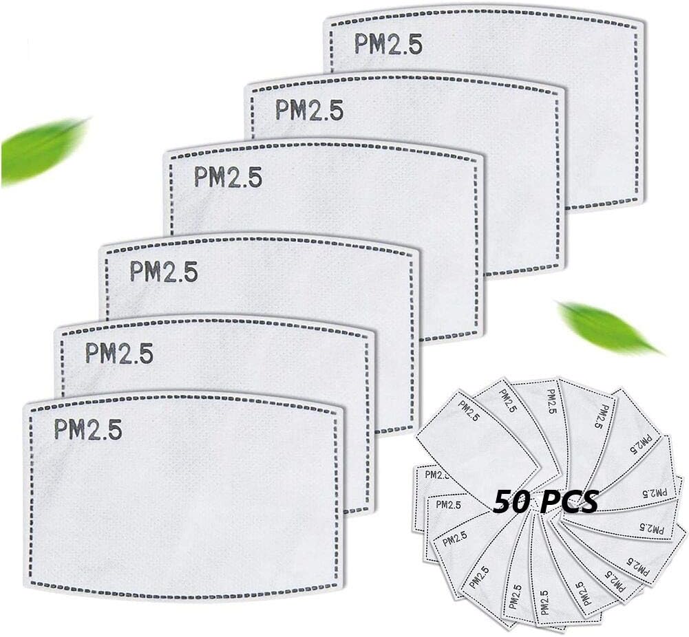 OFOCASE PM2.5 Protective Filter 5 Layers, 5 Activated Carbon Layers Anti Haze for Face Cover Insided with Filter Slot Health Protection (50pcs)