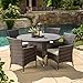 Christopher Knight Home Rodgers Outdoor Wicker Dining Set, 5-Pcs Set, Multibrown