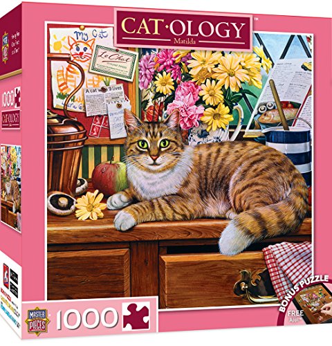 MasterPieces Cat-O-Logy Matilda Jigsaw Puzzle, Art by Geoffrey Tristram, 1000-Piece