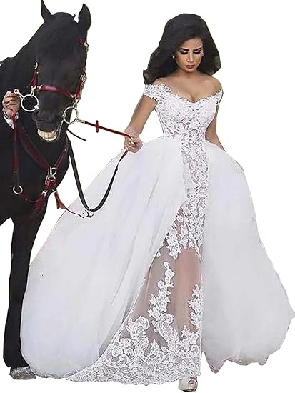 Vestidos de novia ampones con manga Clearance