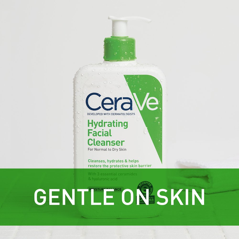 CeraVe Hydrating Facial Cleanser | Moisturizing Non-Foaming Face Wash with Hyaluronic Acid, Ceramides & Glycerin | 16 Fluid Ounce: Beauty