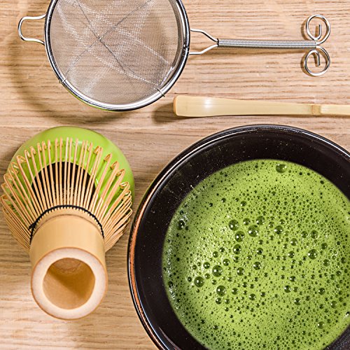 Tealyra - Matcha Tea Ceremony Start Up Kit - Complete Matcha Green Tea Gift Set - Premium Matcha Powder - Japanese Made Black Bowl - Bamboo Whisk and Scoop - Holder - Sifter - Gift Box