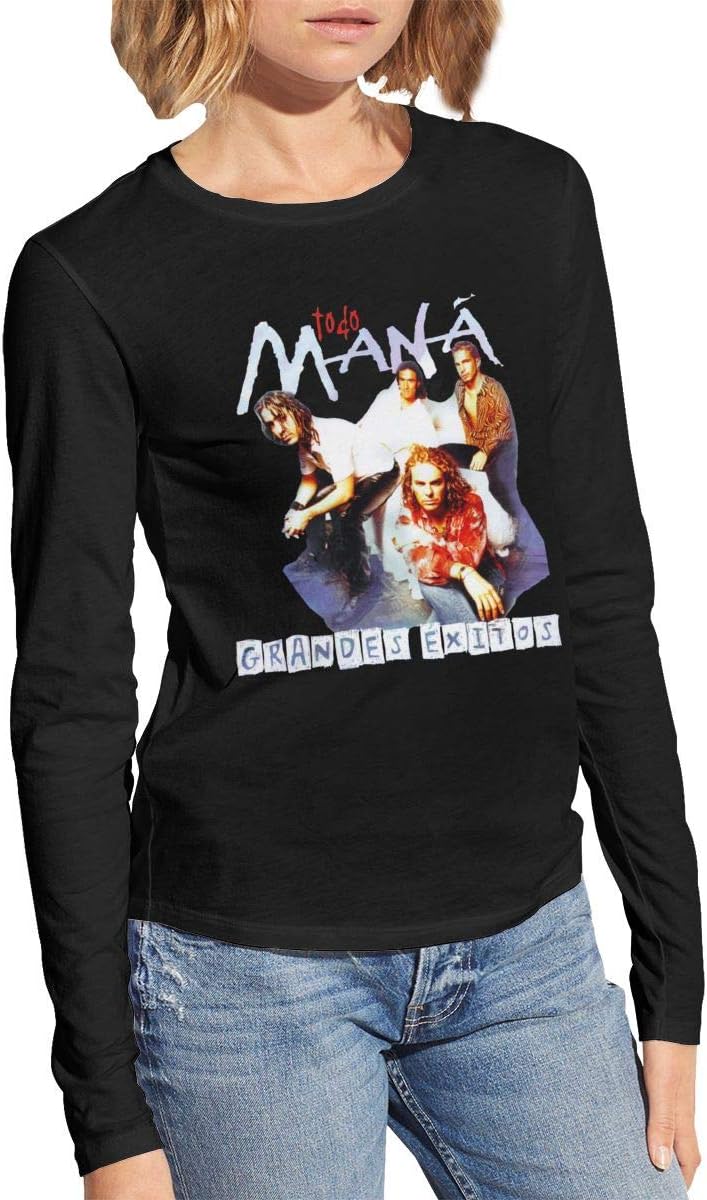 Young Adult Womans Cotton Cool Long Sleeve Daily Tee Shirt Gift Black