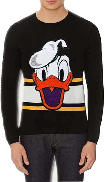 ECTIC Embroidered Donald Duck Men Real Wool Pullover Sweaters Hoodies Sweatshirts G2212 (M) at 