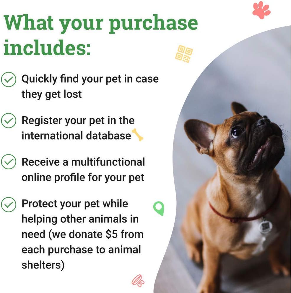 ROVERTAGS Tags for Dogs - Small Dog Tag & Cat Tag - Pet Id Tag - Scannable QR Code Pet Tags for Location - Cat Id Tag & Dog Id Tag with Online Profile - Funny Dog Tags - Tags for Your Pets : Pet Supplies