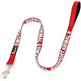 Plutus Pet Emotional Support Animal Leash with Soft Neoprene Padded Handle,Printed in Large Letters on Both Sides,4ft Long,Red,5/8" Wide for Small Dogs