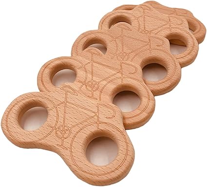 Amazon Wendysun純粋な天然木の歯のおもちゃ 5pcs の 自転車 の木の歯モンテッソーリのおもちゃの木の歯リング有機ベビー歯ロープ 手作りペンダントセットシャワーギフト 5pcs 歯がため ベビー マタニティ 通販