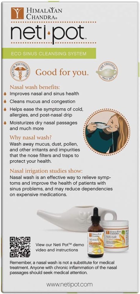 Himalayan Chandra ECO Neti Pot Complete Sinus Cleansing System Starter Kit: Health & Personal Care