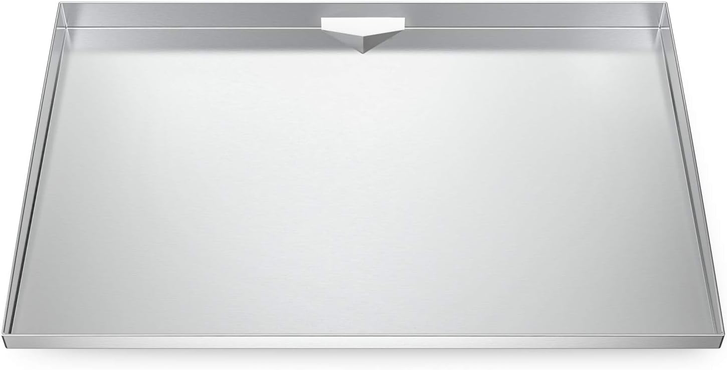 review Stanbroil Stainless Steel 28 inch Flat Top Gas Grill Griddle for Blackstone 2-Burner Propane Fueled Grill Improved Side Shelf and New Rear Grease Management System