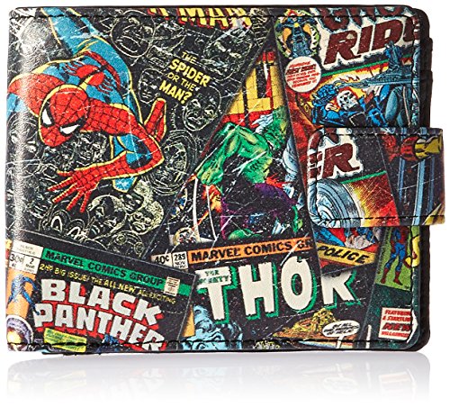 MarvelMarvel Marvel Comic Black Wallet with Outside Print (Black)
