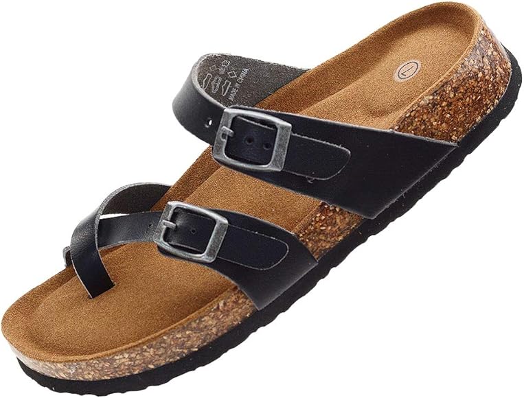 adjustable buckle strap flat sandals