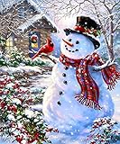 EOBROMD 5D Diamond Painting Kit DIY Rhinestone Embroidery Paint with Diamonds Cross Stitch Arts Craft for Home Wall Decor Snowman 12x16 inch