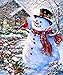EOBROMD 5D Diamond Painting Kit DIY Rhinestone Embroidery Paint with Diamonds Cross Stitch Arts Craft for Home Wall Decor Snowman 12x16 inch