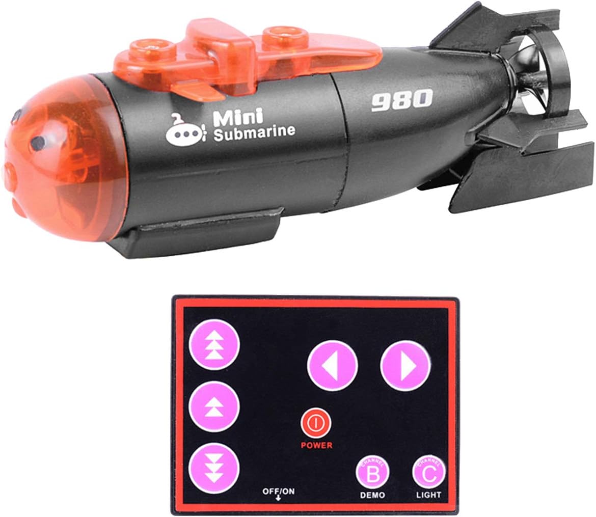 Heylas Mini RC Submarine Remote Control Bathtub/Race Boat Model Ship Electronic Waterproof Diving in Pools Lake Ponds Toy Gift