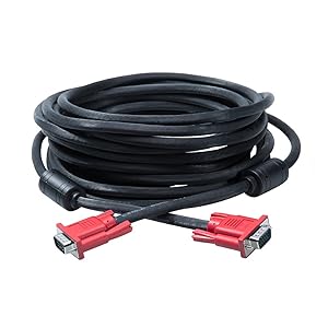 DTECH 25ft VGA Cable Male to Male Connector with Dual Ferrite Cores for Computer Monitor Laptop Projector (25 Feet, Black)