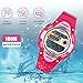 Jewtme LED Waterproof 100m Sports Digital Watch for Children Girls Boys with Three Alarms (Pink)