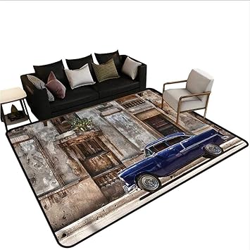 Amazon Com Vintage Floor Mats For Kids 80 X 96 Old Car Havana