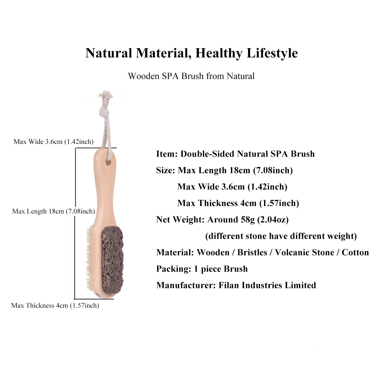 Foot Natural Bristle Brush Stone Pumice Combo with Rope wooden handle Exfoliator Pedicures Calluses Remover SPA Callus Remover with Wood Handle for Foot File: Beauty