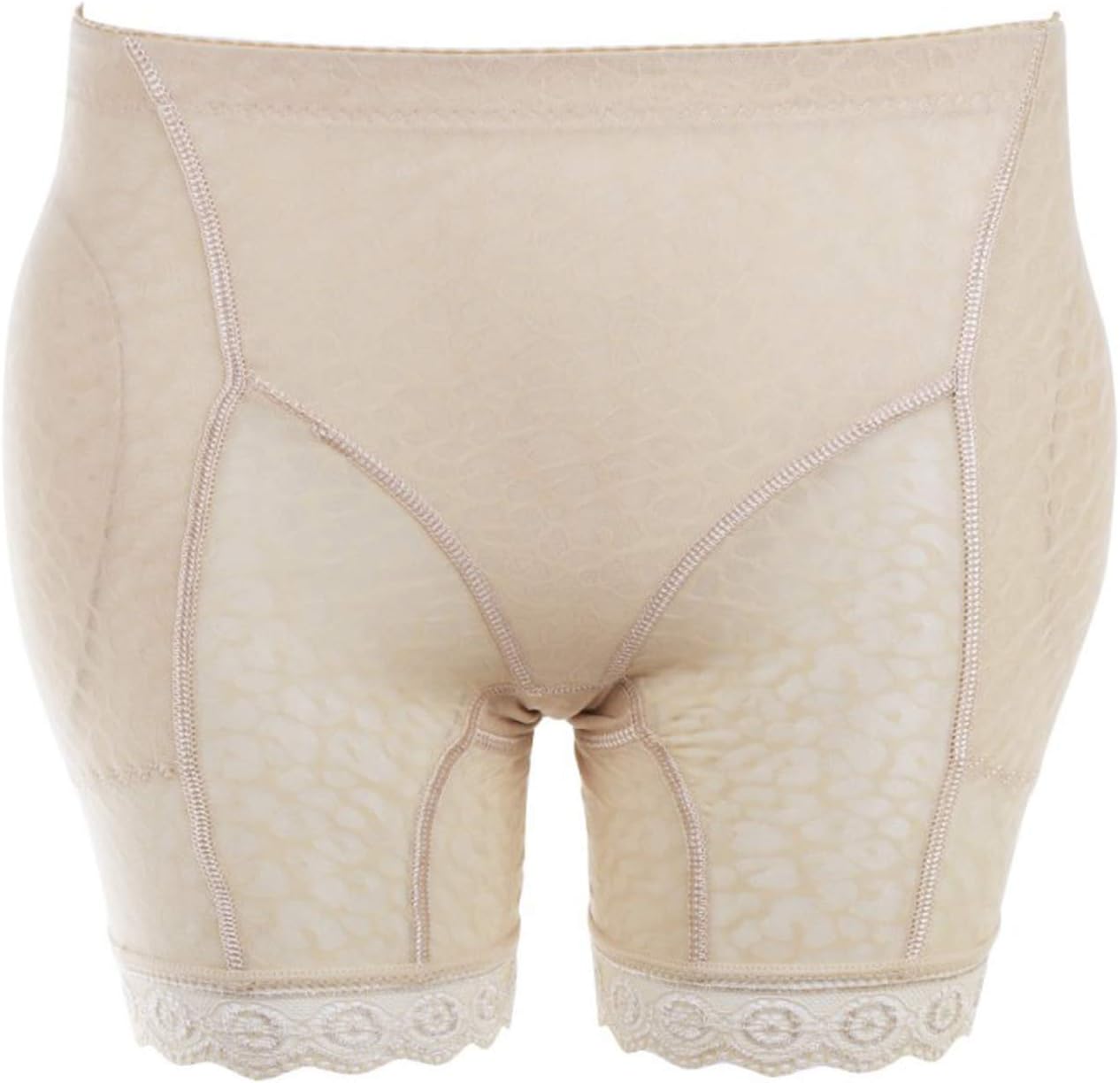Women Seamless Mid Waist Shapewear Panties Fake Butt Padded Hip Pants Sexy Lace Breathable Control