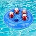 FEEBRIA Inflatable Blue Drink Holders for Pool, Hot Tub, Ocean & River, Cupholder Floaties to Float Your Beverages for Parties & Beach (Single)