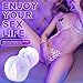 Male Masturbator Sex Toy for Men, SHEQU Virgin Pussy with Double Penis Cock Ring Bulit-in Tighter Sex Vaginal Stimulation Silicone Masturbation Stroker Waterproof(Purple Lerny's Pussy)