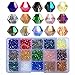 Chengmu 4mm 1500pcs Bicone Glass Beads for Jewelry Making Faceted Shape Multicolor AB Colour Crystal Spacer Beads Assortments Supplies for Bracelets Necklaces with Elastic Cord Storage Box