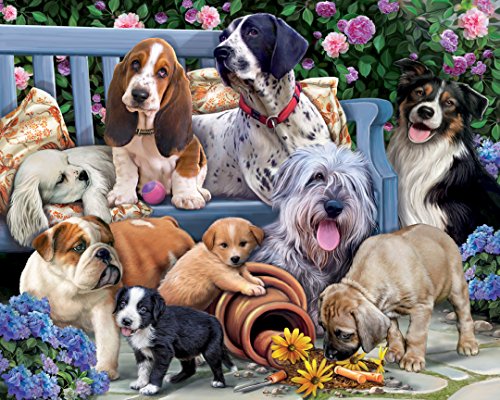 Dogs on a Bench Jigsaw Puzzle 1000 Piece Animal Puzzles