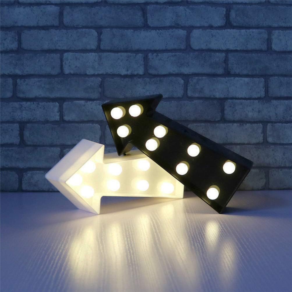 Uonlytech Led Arrow Sign Light 3D Battery Operated Marquee Arrow Lamp for Kids Room Party Wedding Wall Decor Black 8.9 Inch - Image 5