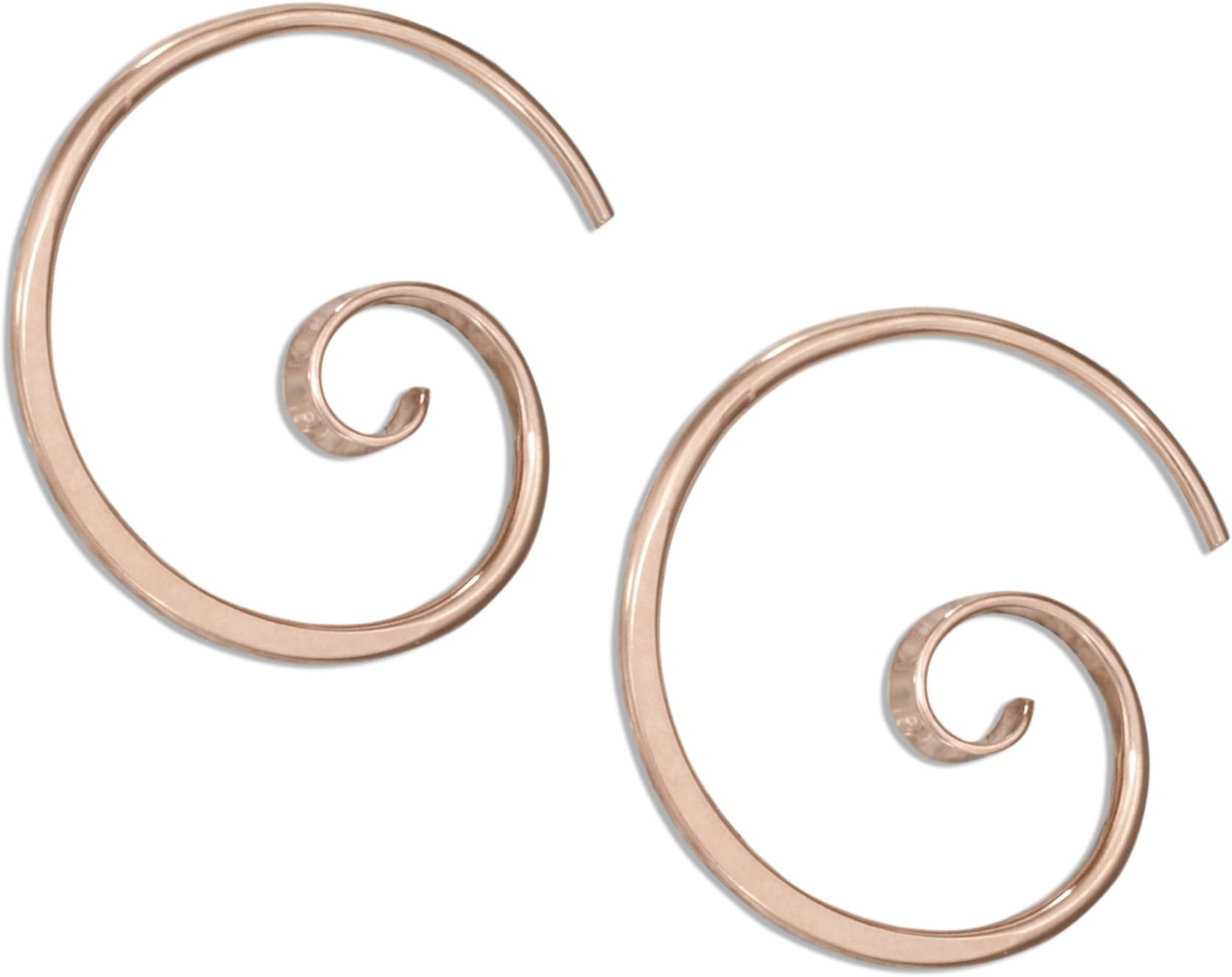 14 Karat Rose Gold Filled 24mm Spiral Threader Wire Hoop Earring