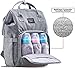 KiddyCare Diaper Bag Backpack, Multi-Function Waterproof Maternity Nappy Bags for Travel with Baby, Large Capacity, Stylish and Durable, Gray Melange
