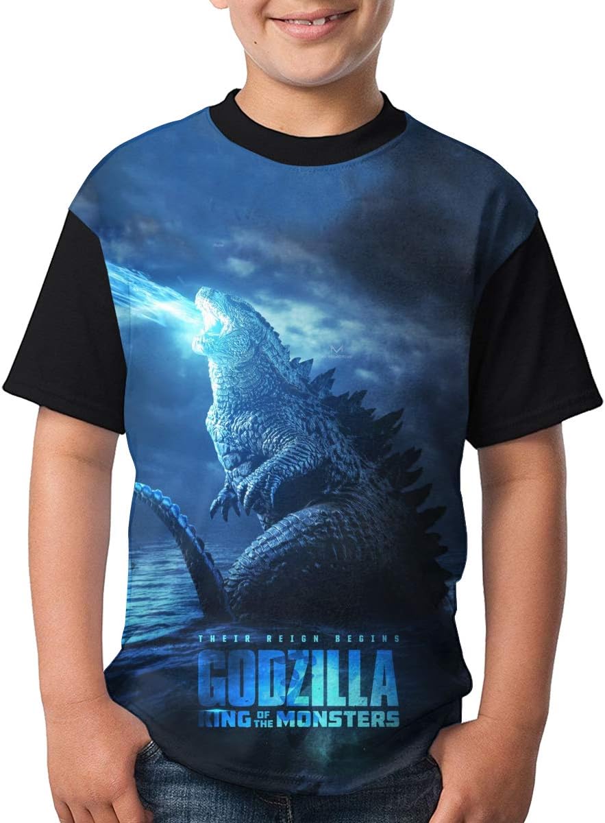 GODZILLA-Cool Unisex Kids Short Sleeve T-shirt Crew Neck Gift Tee Shirts Tops