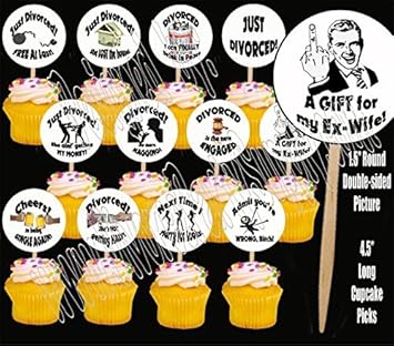 Amazon Com Divorce Party For Him Cupcake Picks 12 Pieces Party