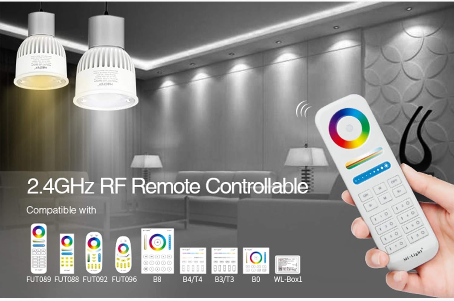 lighteu®, 1x 6W GU10 WiFi LED Bulb RGB Color Original Mi-Light 5 Watt Warm White GU10 Dimmable, fut106, 5w Lamp - Image 5