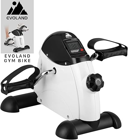 EVOLAND Mini Exercise Bike, Under Desk Leg Pedal Exerciser with Handle